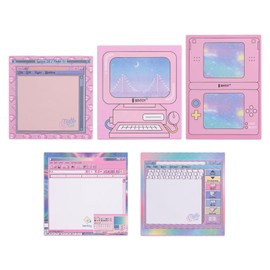 KOOBOOK KOOBOOK Kawaii Planner Notebook Cute Memo Pads with Computer Game Shape Design Kawaii Office Supplies,5 Styles,50 Sheets/Pad