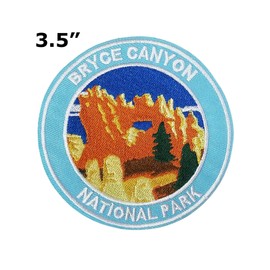 Bryce Canyon National Park, Utah Patch Iron-on Embroidered Applique for Clothing Vest, Sew-on Decorative Embroidery, Badge Emblem, Nature Souvenir, Wild Animals, Outdoor Patches
