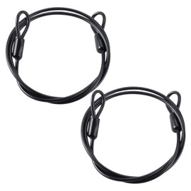2 PCS Cable Lock, Wire Rope with Eyelets, Wire Rope Lock, Anti-Theft Rope, Multifunctional Wire Rope, Outdoor Tools, Bicycle Locking Rope, Stainless Steel Safety Rope (Black)