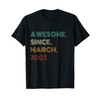 18 Years Old Awesome Since March 2007 18th Birthday T-Shirt
