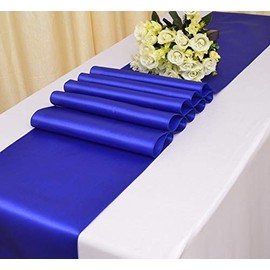 Rihana Wedding - Camino de Mesa de satén para decoración de Banquetes de Boda, 30,48 x 274,32 cm, Azul Royal, 1
