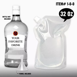 Cruise Flask® Concealable Reusable Cruise Flask Kit Sneak Alcohol Anywhere 1 x 32 oz + funnel