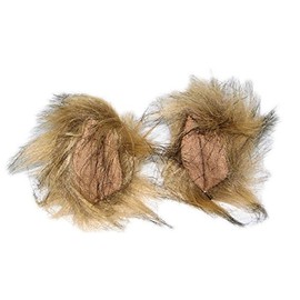 Fluffy Faux Fur Kitty Cat Animal Ears Hair Clips with Microfiber Tan Fabric - Dressup or Cosplay