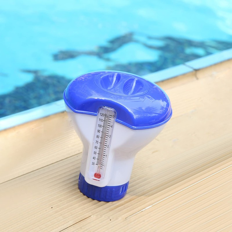 Soap Dispensers Floating Swimming Pool Chemical Chlorine Dispenser with Thermometer