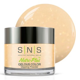 SNS Nail Dip Powder, Gelous Color Dipping Powder - Bling (Yellow/Cream, Shimmer) - Long-Lasting Dip Nail Color Lasts 14 Days - Low-Odor & No UV Lamp Required - 1.5oz