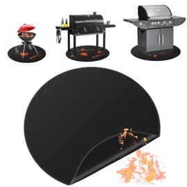Fire Pit Mat, 39" Round Heat Proof Mat, Waterproof Fireproof Grill Pads, 3 Layer Thickened BBQ Mat Foldable Portable for Outdoor, Heat Resistant Mat for Decking, Grass, Grill, Floor, Patio, Camping