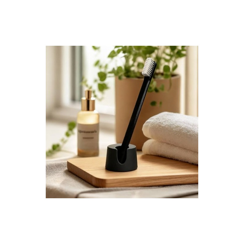 Soporte para afeitadora y cepillo para polvo (Black Razor Stand