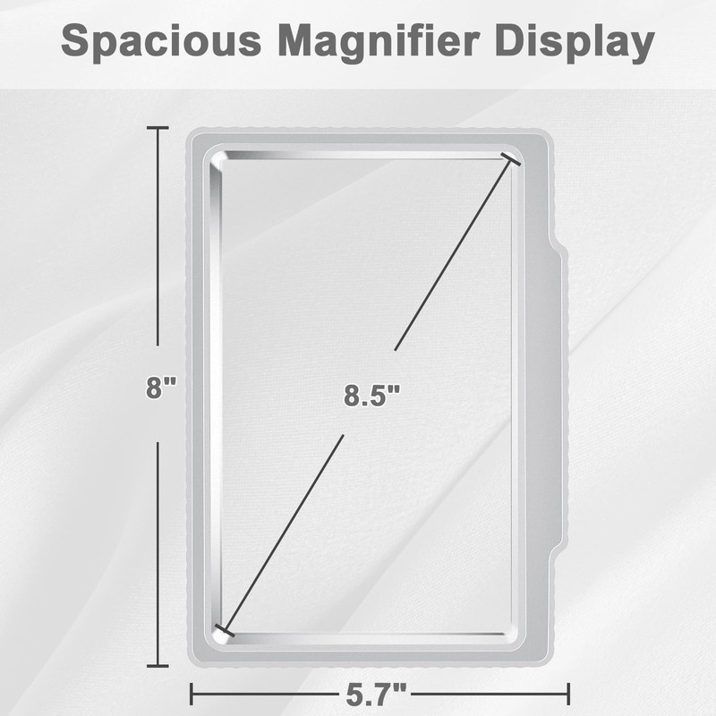 5X Magnifying Glass for Reading, Large Magnifier Provide Full Page