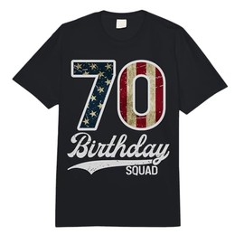 70 Birthday Squad American Flag Vintage 70th Birthday Party Comfort Colors Adult Heavyweight T-Shirt