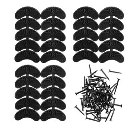 Heel Plates 30 PCS Rubber Shoes Heel Taps Tips Repair Pad Replacement for Boots and Shoes with Nails (Black)