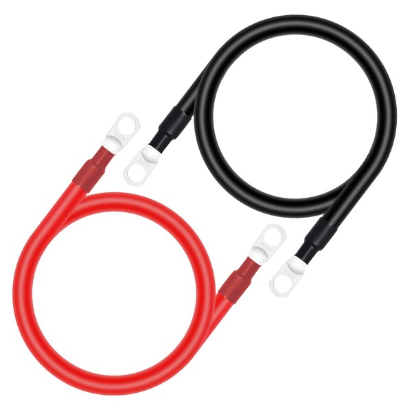 ELFCULB 4 Gauge Battery Cable 2FT Tinned Copper Welding Cable