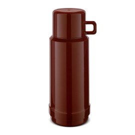 ROTPUNKT JESPER Vacuum Flask 60 1.0 L | Dual Function Screw Cap | BPA Free - Healthy Drinking | Made in Germany | Warm + Cold | Glass Insert | Maroon