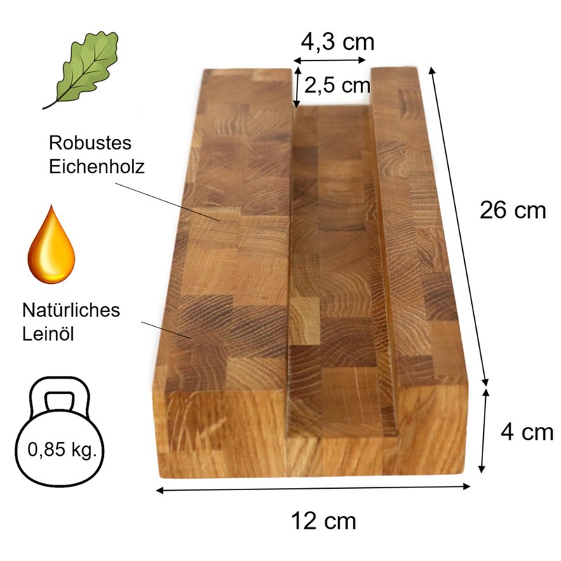 B4K Oak Chopping Board Stand - Sturdy Chopping Board Holder