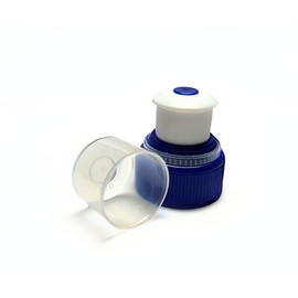 Push Pull Replacement Caps for Bottles (10) | 28mm | Made in USA | 10 Pcs Reusable Blue & White Twist Screw Lids for Exercise, Hiking, Gym, Workout, Sports