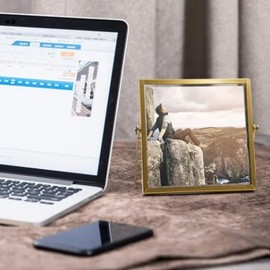 Exhibición del Marco de la Foto, Marco de Cristal Transparente de la Ayuda del Hierro para el Hogar (4 pulgadas)