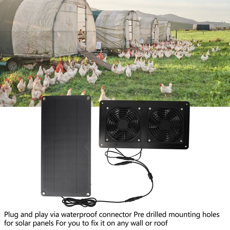 10W Solar Panel Powered Fan Efficient Fast Cooling Solar Powered