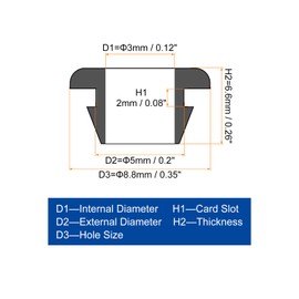sourcing map 20Pcs Rubber Grommets 5mm Mount Dia, for 3mm ID Rubber Hole Plugs Rubber Wiring Grommets for Firewall Cable Wire Protecting, Black