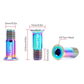 HUIOP 2PCS Titanium Bicycle Rear Derailleur Jockey Wheel Bolt for MTB Road Bike M5×14.2mm Bike Guide Roller Bolt Screw,Titanium Screw