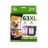 TECKKIN 63XL Ink Cartridges Black & Color Replacement Compatible for