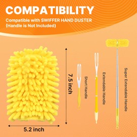 Reusable Duster Refill Compatible with Swiffer Hand Duster, 360 Heavy Duty Duster Refills, Microfiber Washable Dusters Refills for Swiffer Duster Extended Handle, 4 Pack (Handle is Not Included)