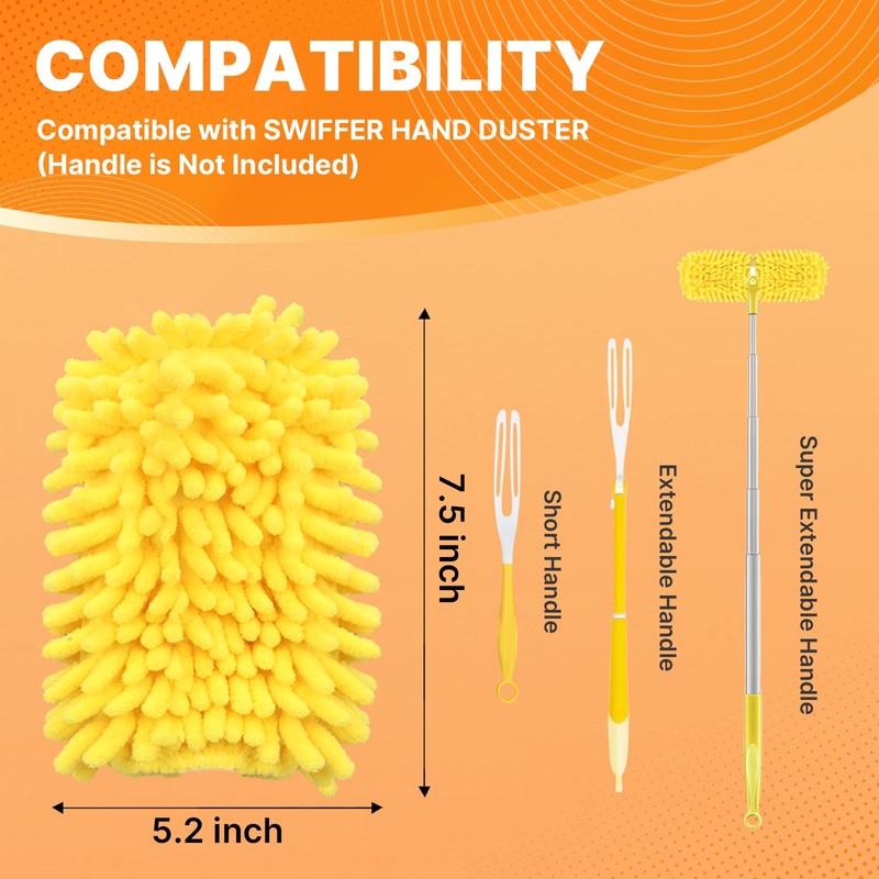 Reusable Duster Refill Compatible with Swiffer Hand Duster, 360 Heavy