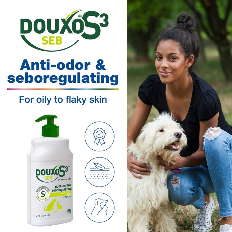 Douxo S3 SEB Shampoo, Contains 0.5% Ophytrium, Odor Control &