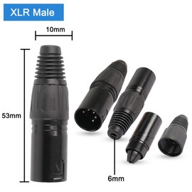 XMSJSIY 5 Pin XLR Male Plugs Connectors, 5Pin XLR-M Plug Solder Type Audio Mic Microphone Connector,XLR Cable Ends Replacement M-Plug Audio Socket-4PCS