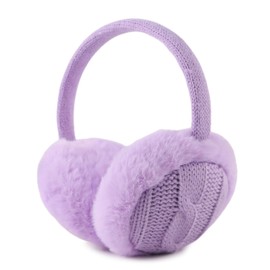 Peasst Knit Kids Ear Muffs Plush Toddler Earmuffs Winter Ear Cover Girls Boys Cold Weather Ear Warmer (Purple)
