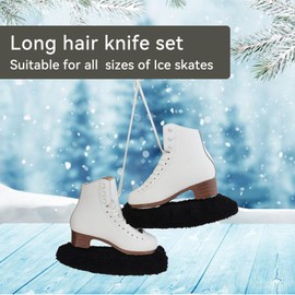 JoyCan Girls Ice Skating Blade Covers for Figure Skates Guards Long Fleece Skating Supplies Women