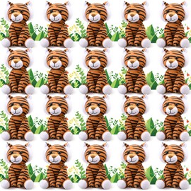 Blueweenly 20 Pieces Tiger Stuffed Animal for Kids 6 Inch Small Stuffed Tiger Plush Bulk Cute Tigers Toy for Boys Girls Gifts Forest Animal Theme Birthday Gifts Party Favors