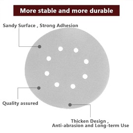 AIMALL 100x 123mm 5" 8-Hole Sanding Discs Hook Loop Orbital Sander Pads 80 120 240 Grit, Anti-Clog Zinc Stearate Coating for Dust Collection, High Initial Cutting Power