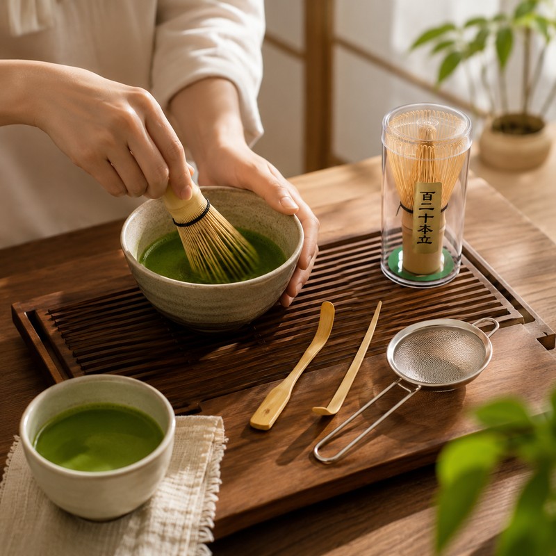 Bamboo Matcha Whisk Set for Tea Making – 4-Piece Chasen
