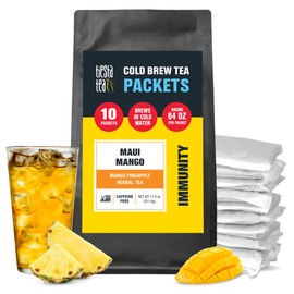 Tiesta Tea - Maui Mango Cold Brew, Loose Leaf, Mango Pineapple Herbal Tea, Premium Non-Caffeinated Blend, Cold Brew Packets, Makes 64oz Pitcher Per Bag (Pack of 10)