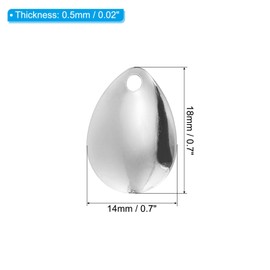 PATIKIL Fishing Lure Blades 0.7x0.6",30 Pack Willowleaf Lure Making for DIY Bait, Silver