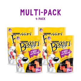 Purina Beggin' Strips Real Meat Dog Treats, Original With Bacon - (4) 25 oz. Pouches