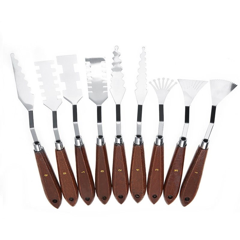9PCS Professional Spatula Paint Mixture Scraper Set Artist Oil Painting