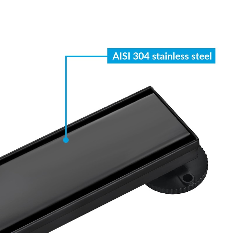 24 Inch Linear Shower Drain Matte Black Floor Drain for