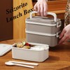 Scizorito Adult Bento Box, Stackable Lunch Box Container with Snap,