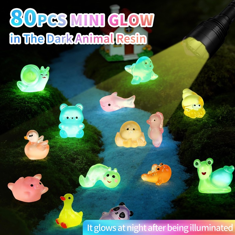 pupuluck 80pcs Mini Resin Animals Blind Bags 80 Styles Mystery