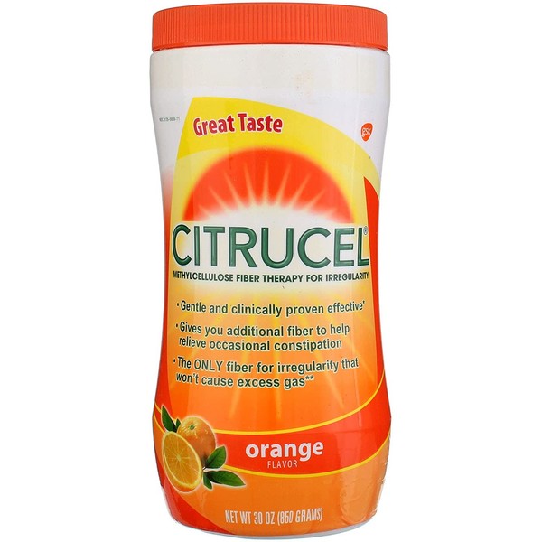 Citrucel - Fiber Therapy for Regularity, Methylcellulose, Orange Flavor - 30 oz, Pack of 4