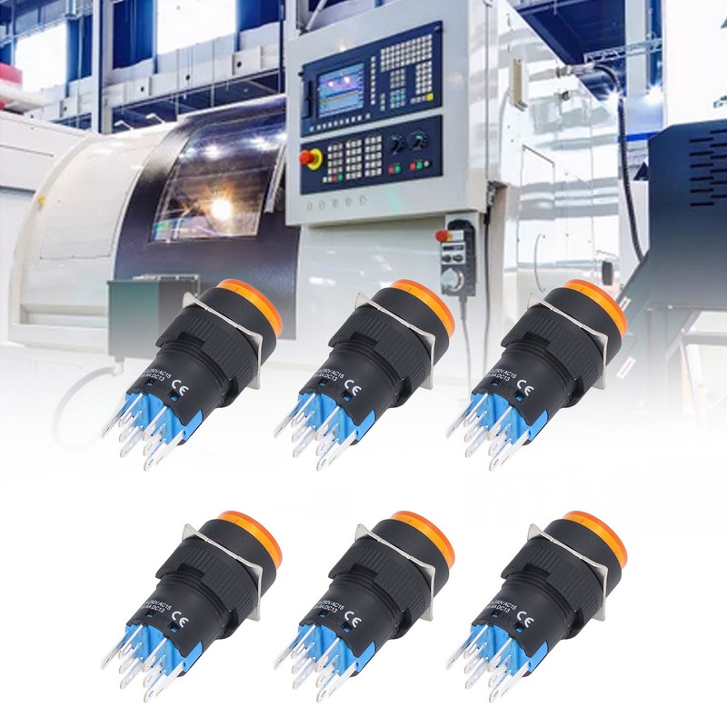 25Pcs Momentary Push Button Switch Self Locking 8 Pin Round