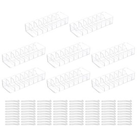 sourcing map Cable Storage Box with Compartments, Cable Organizer Transparent Plastic Tidy Box, Cable Management Box with Removable Dividers & Wire Ties for Home Office Drawer Desk Accessories