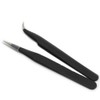 Rolabling 2pcs Elbow & Straight Black Nail Tweezers Rhinestone Picker