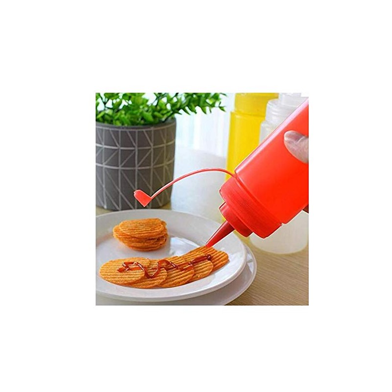 3PCS 360ML/12OZ Refillable Empty Squeeze Sauce Condiment Plastic Bottles Container