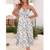 Caracilia Women Summer Floral Corset Midi Sundress Casual Spaghetti Strap