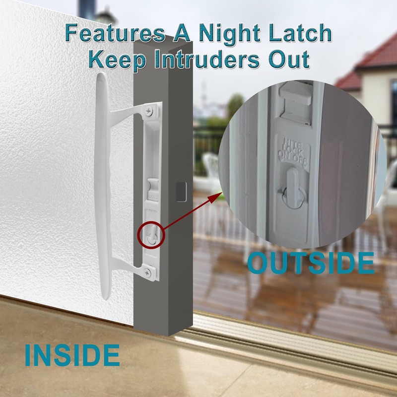 ACEPLANET Flush Mount Non-Keyed Sliding Glass Door Handleset, 6-5/8" H.C.,