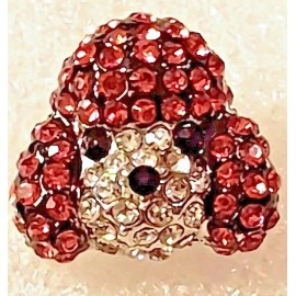 Poodle Dog Crystal Covered Post Stud Earrings Jewelry