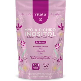 Vitatú | Myo Inositol & D-Chiro Inositol mezcla ideal 40:1 con Folato + Vitamina D3 + Zinc, Suplemento Alimenticio en polvo para Mujeres (225 g c/u), 45 días de duración