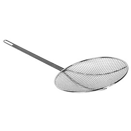 Thunder Group SLSKR713 Skimmer, 7" Dia., 19-1/2" OA Length, Round, Wire mesh, Hanging Hole, Nickel Plated, Pack of 12