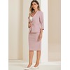 Allegra K Business Skirt Suit Set for Women's 2 Piece